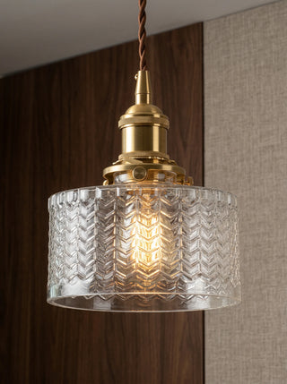 Pendant ceiling light with ribbed vintage design