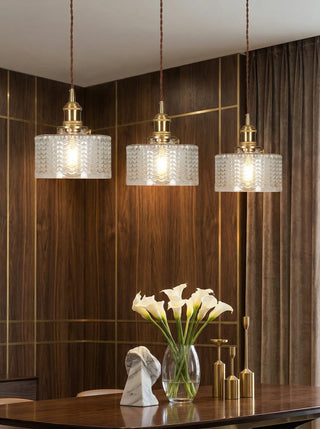 Pendant ceiling light with ribbed vintage design