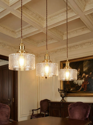 Pendant ceiling light with ribbed vintage design