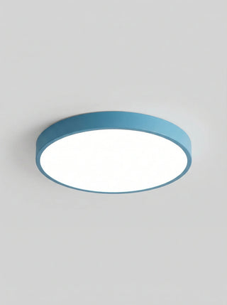 Modern round flush mount ceiling light fixture - blue