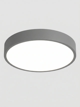 Modern round flush mount ceiling light fixture - gray