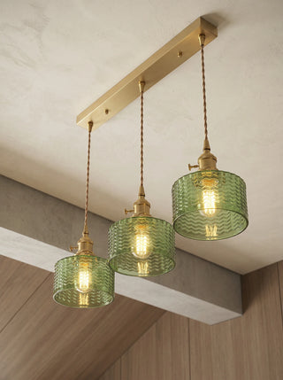 Pendant ceiling light with ribbed vintage design