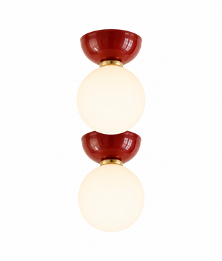 Semi Flush Ceiling Light With Vintage Glass Globe