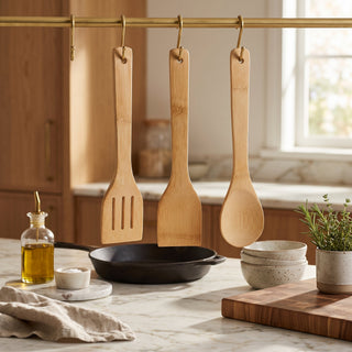 Kitchen Utensil Set Of Bamboo Cooking Tools
