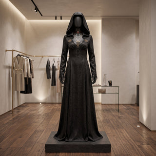 Cosplay Costume Vampire Lady Long Dress With Hooded Cape