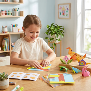 Origami Craft Kit with 3D Paper Animals for Kids
