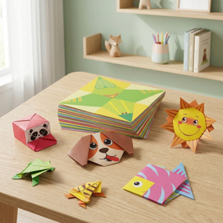 Origami Craft Kit with 3D Paper Animals for Kids