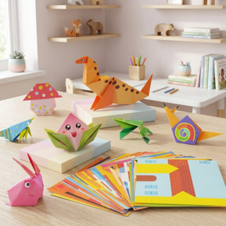 Origami Craft Kit with 3D Paper Animals for Kids