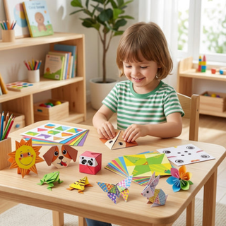 Origami Craft Kit with 3D Paper Animals for Kids