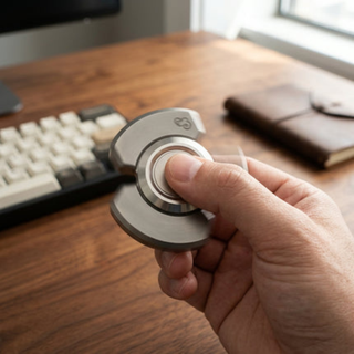 Fidget spinner slider toy made of metal