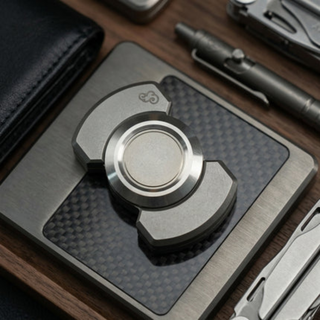 Fidget spinner slider toy made of metal - silver