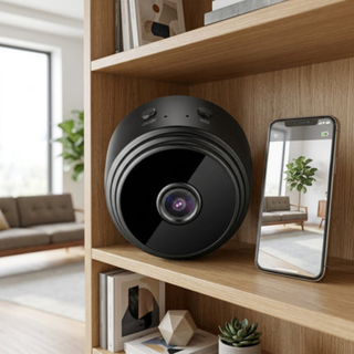 Mini wireless security camera with magnetic mount