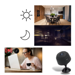 Mini wireless security camera with magnetic mount