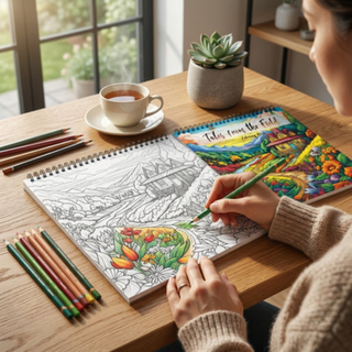Adult spiral coloring book for creative relaxation
