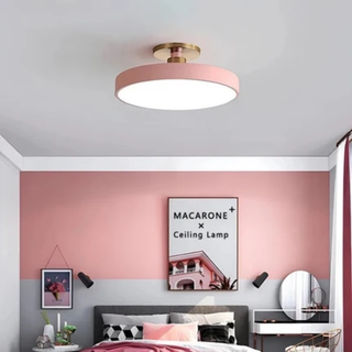 Flush Mount Ceiling Light With Modern Round LED - pink