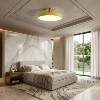 Flush Mount Ceiling Light With Modern Round LED - yellow