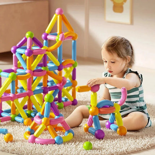 Magnetic building blocks for Montessori educational play