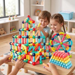Magnetic building blocks for Montessori educational play