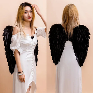 Feathered angel wings costume accessory for Halloween cosplay