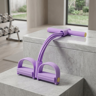 Resistance band pedal puller set for full body training - purple