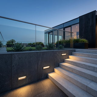 Stair Step Wall Light with Recessed LED Lighting