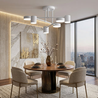 Flush Mount Ceiling Light with Six LED Arms - white