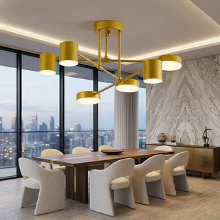 Flush Mount Ceiling Light with Six LED Arms - gold