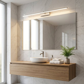 Vanity Wall Light with Slim Linear Aluminum Design - white