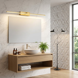 Vanity Wall Light with Slim Linear Aluminum Design - gold