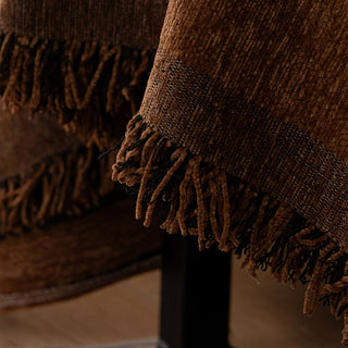 Sofa Cover with Geometric Fringe Trim