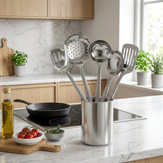 Kitchen Utensil Set with Stainless Steel Handles