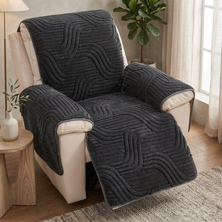 Recliner Armchair Cover with Jacquard Pattern - wave navy