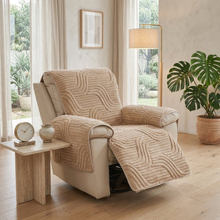 Recliner Armchair Cover with Jacquard Pattern - heron ripple
