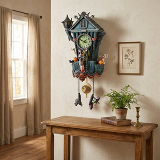 Clock Pendant With Gothic Staring Figure Design