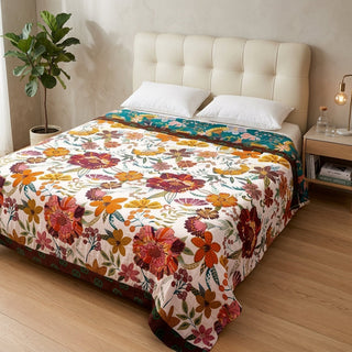 Decorative Blanket with Geometric Cotton Gauze Pattern