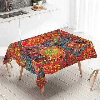 Tablecloth with Boho Fringe Rectangular Design