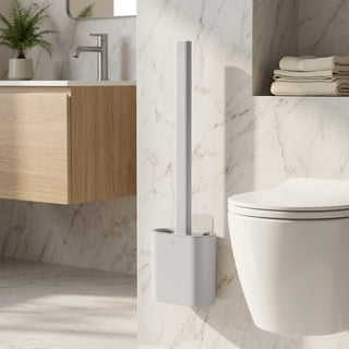 Toilet Brush with Wall Mounted Silicone Holder - gray