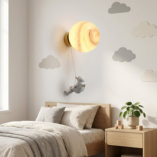 Wall Light With Astronaut Moon Design For Kids