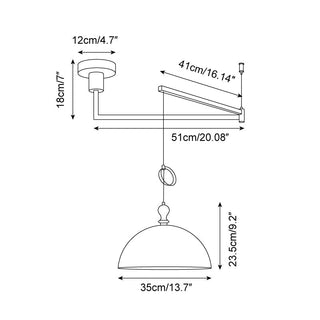 Pendant Ceiling Light With Adjustable Swing Arm