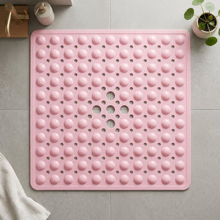 Shower Mat with Non-Slip Surface and Drainage Holes - cyprus pink