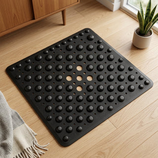 Shower Mat with Non-Slip Surface and Drainage Holes - black jet