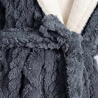 Women's Hooded Robe with Belt and Pocket