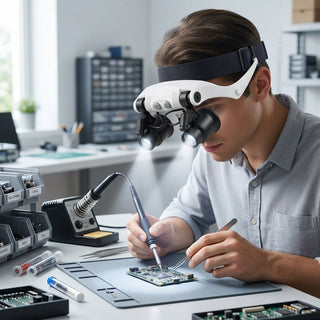 Hands Free Magnifying Headset With Interchangeable Lenses
