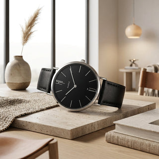 Men's Watch With Antique Style Dial For Formal Wear - black black