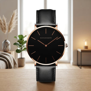 Men's Watch With Minimalist Stainless Steel Band - black black