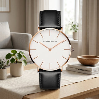 Men's Watch With Minimalist Stainless Steel Band - black blue