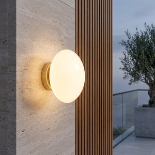 Wall Lamp with Round Glass Shade for Indoor Spaces