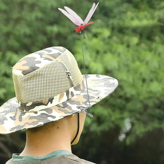 Dragonfly Hat Clips Set With Translucent Wings For Garden Decor