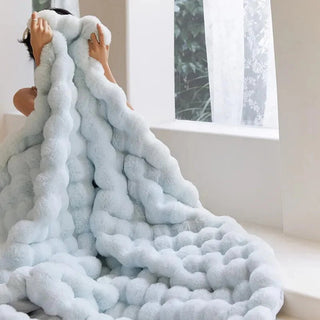 Reversible Blanket With Faux Fur Effect Home Decor