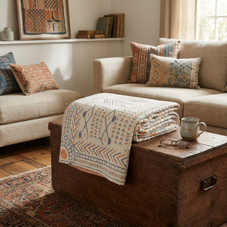 Plaid reversible throw blanket for sofa or bed
